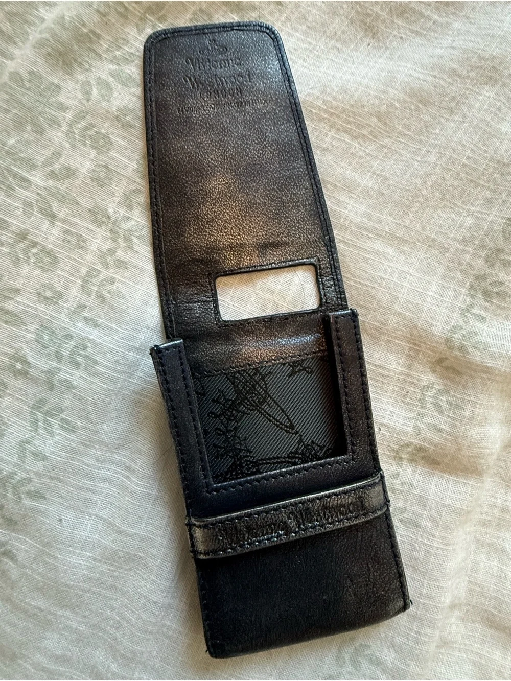 Vivienne Westwood Black Embossed Leather Phone Holster